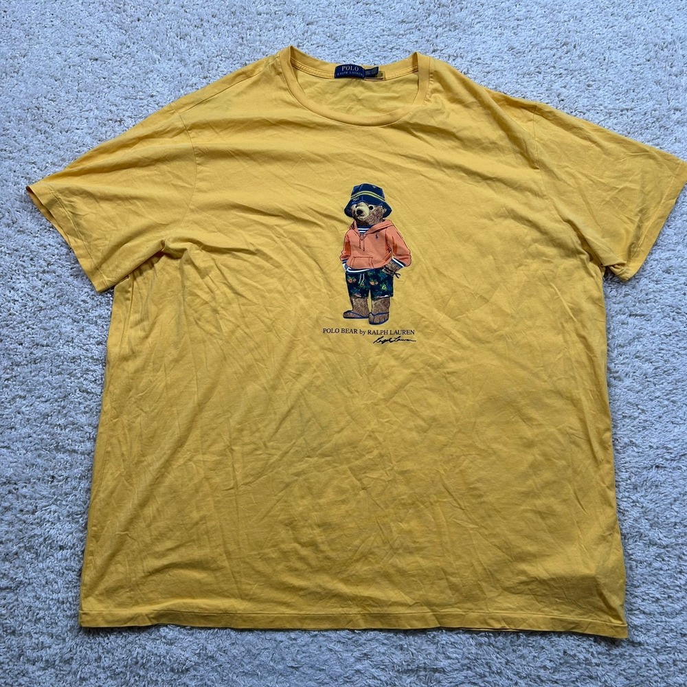 Polo Ralph Lauren T-Shirt 4XLT Tall Yellow Polo Bear Graphic Short Sleeve Tee